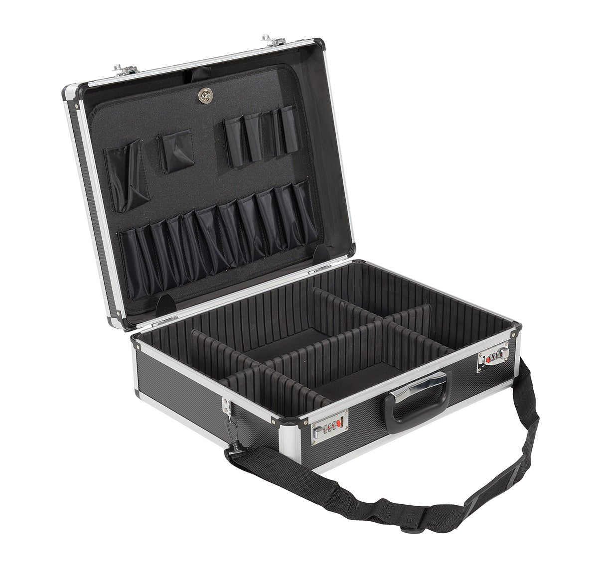 Aluminum Tool Cases CASE-1814-CL-BK Vestil Case w/ Combo Lock