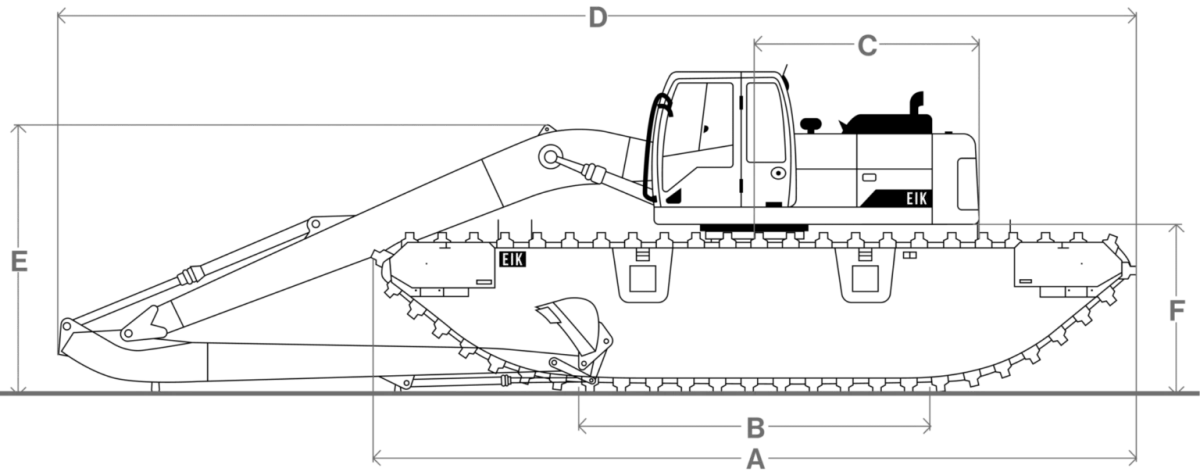 Amphibious Excavator Undercarriage - AM300-2 EIK Solutions