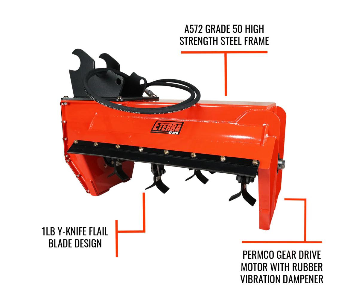 Ex-30M Mini Excavator Flail Mower Attachment Eterra