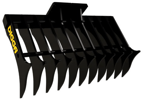 Root Rake For Skid Steer / Tracked Loaders & 3-10T Excavators SR-000035 Digga Excavators 48" Root Rake