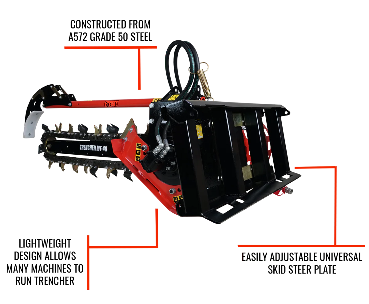 Skid Steer 4 FT. Trencher Attachment Eterra