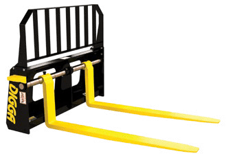 Skid Steer Loader Pallet Forks w/ Floating Tyne Design Digga